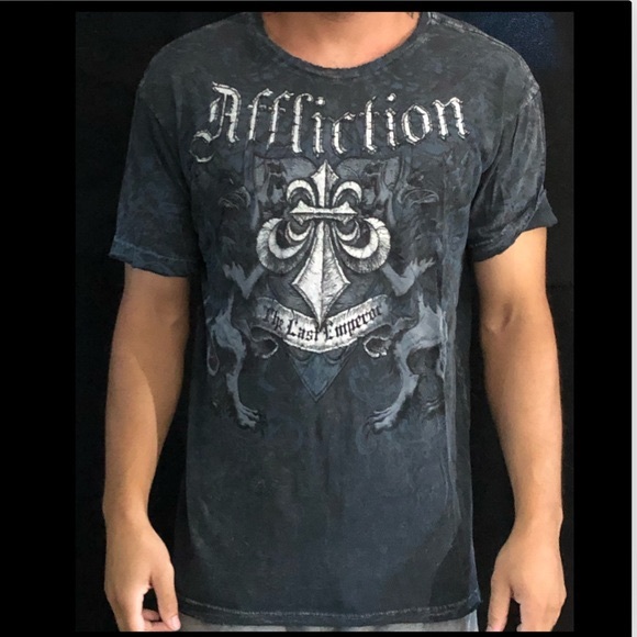 Blue Affliction Graphic T-Shirt - Picture 1 of 3